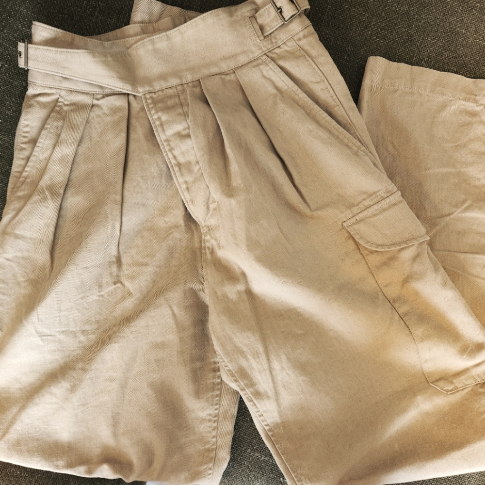 Women's Beige High-Waisted Pants